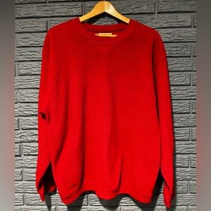 Woolrich Men's Vintage Red Fleece Crewneck Pullover Large Sweatshirt